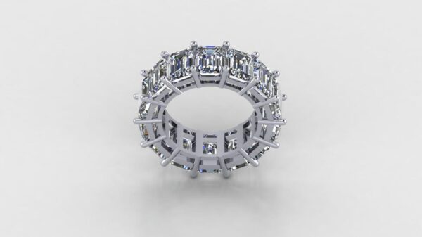 Beautiful Emerald Diamond Ring Made In 18 / 14 / 10 KT Gold Embellished With Certified Lab Diamonds For The Wedding And Anniversary Gift