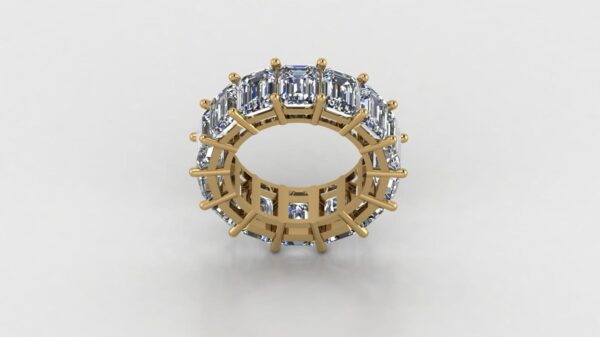 Beautiful Emerald Diamond Ring Made In 18 / 14 / 10 KT Gold Embellished With Certified Lab Diamonds For The Wedding And Anniversary Gift