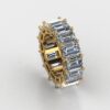 Beautiful Emerald Diamond Ring Made In 18 / 14 / 10 KT Gold Embellished With Certified Lab Diamonds For The Wedding And Anniversary Gift