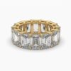 Beautiful Emerald Diamond Ring Made In 18 / 14 / 10 KT Gold Embellished With Certified Lab Diamonds For The Wedding And Anniversary Gift