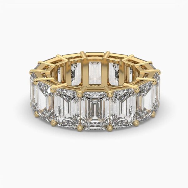 Beautiful Emerald Diamond Ring Made In 18 / 14 / 10 KT Gold Embellished With Certified Lab Diamonds For The Wedding And Anniversary Gift
