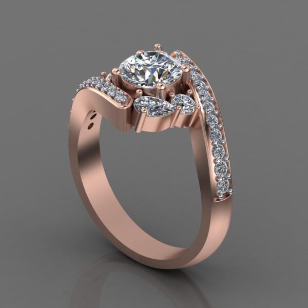Eternity Elegance Round Diamond Ring Made In 18/14/10KT Gold Studded With Certified Lab Diamond For The Wedding And Anniversary Gift For Her