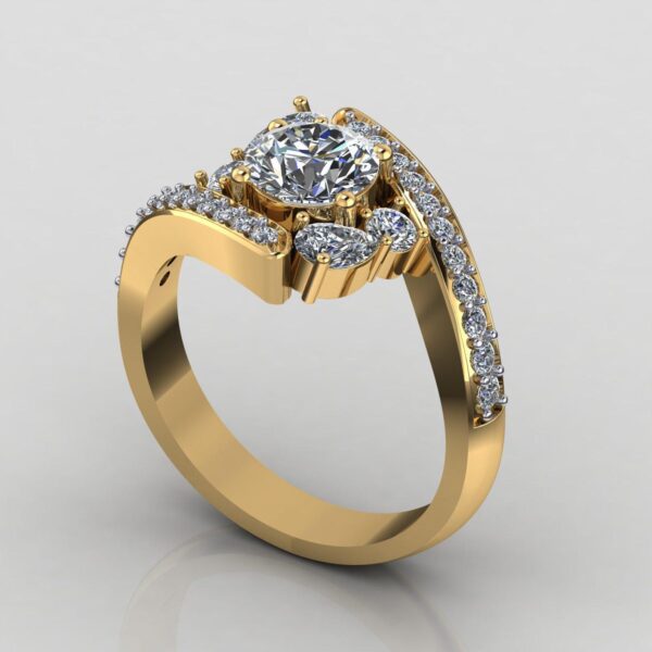 Eternity Elegance Round Diamond Ring Made In 18/14/10KT Gold Studded With Certified Lab Diamond For The Wedding And Anniversary Gift For Her