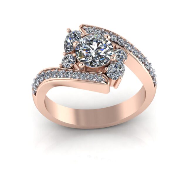 Eternity Elegance Round Diamond Ring Made In 18/14/10KT Gold Studded With Certified Lab Diamond For The Wedding And Anniversary Gift For Her