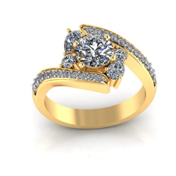 Eternity Elegance Round Diamond Ring Made In 18/14/10KT Gold Studded With Certified Lab Diamond For The Wedding And Anniversary Gift For Her