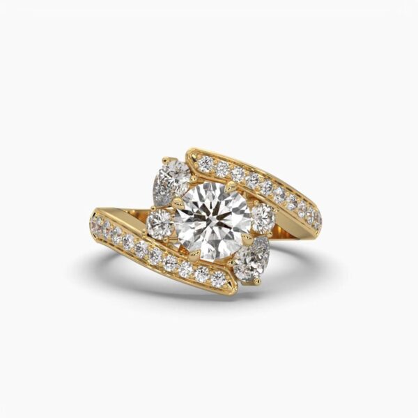 Eternity Elegance Round Diamond Ring Made In 18/14/10KT Gold Studded With Certified Lab Diamond For The Wedding And Anniversary Gift For Her