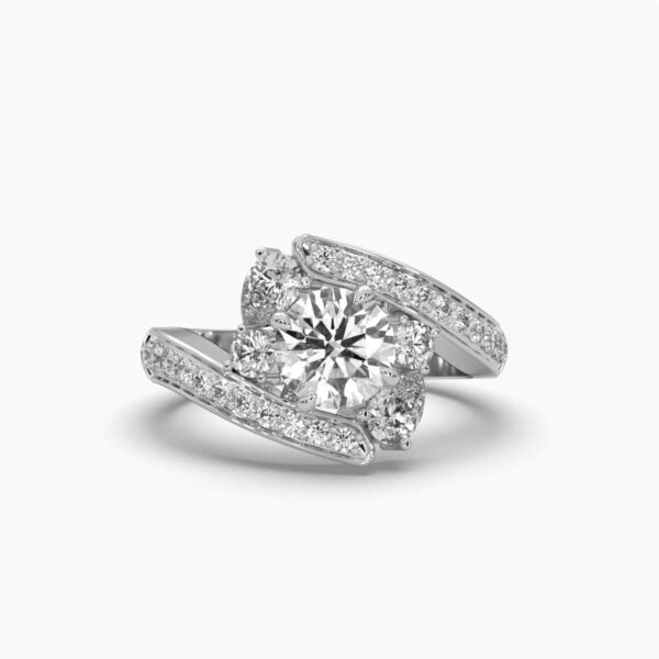 Eternity Elegance Round Diamond Ring Made In 18/14/10KT Gold Studded With Certified Lab Diamond For The Wedding And Anniversary Gift For Her