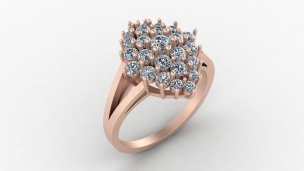 Unique Style Round Diamond Ring Made In 18 / 14 / 10 KT Gold Embellished With Certified Lab Diamonds For The Anniversary And Birthday Gift