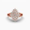 Unique Style Round Diamond Ring Made In 18 / 14 / 10 KT Gold Embellished With Certified Lab Diamonds For The Anniversary And Birthday Gift