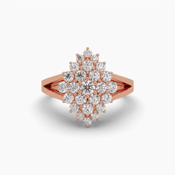 Unique Style Round Diamond Ring Made In 18 / 14 / 10 KT Gold Embellished With Certified Lab Diamonds For The Anniversary And Birthday Gift