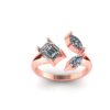 Beautiful Emerald And Marquise Diamond Ring Made In 18/14/10 KT Gold Studded With Certified Lab Diamond For The Wedding And Anniversary Gift