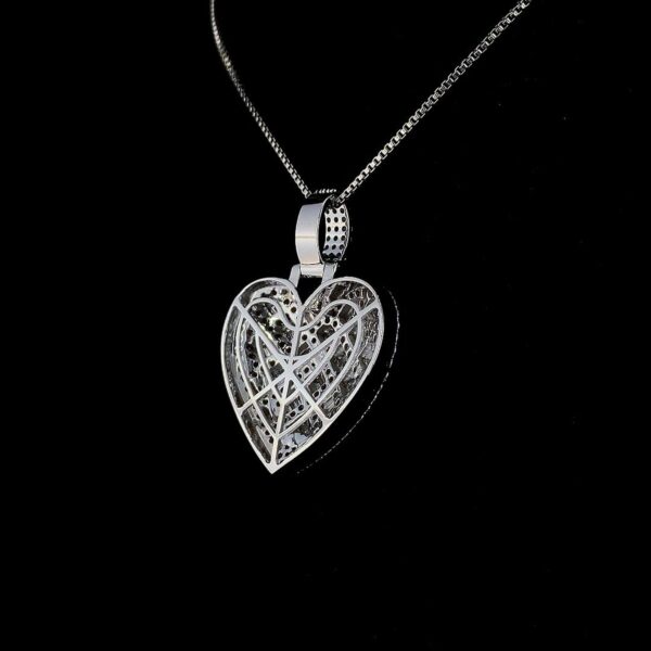 Iced Out Baguette Heart Pendant Made In 18 / 14 / 10KT Gold Embellished With Shinny Moissanite Diamond For The Birthday And Anniversary Gift