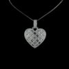 Iced Out Baguette Heart Pendant Made In 18 / 14 / 10KT Gold Embellished With Shinny Moissanite Diamond For The Birthday And Anniversary Gift