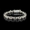 Iced Out Unisex Bracelet Made In 18 / 14 / 10 KT Gold Studded With Shinny Moissanite Diamonds For The Birthday And Anniversary Gift For Her