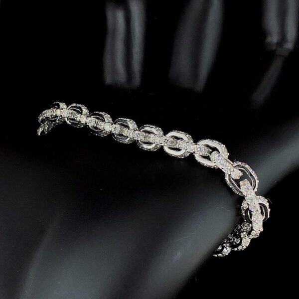 Iced Out Unisex Bracelet Made In 18 / 14 / 10 KT Gold Studded With Shinny Moissanite Diamonds For The Birthday And Anniversary Gift For Her