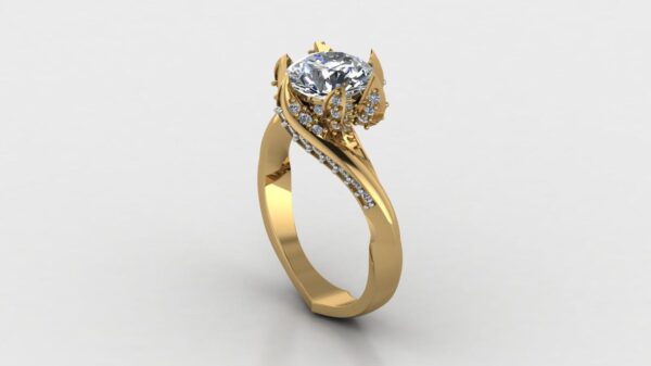 Round Solitaire Diamond Ring Made In 18 / 14 / 10 KT Gold Embellished With Certified Lab Diamonds For The Wedding And Anniversary Gift