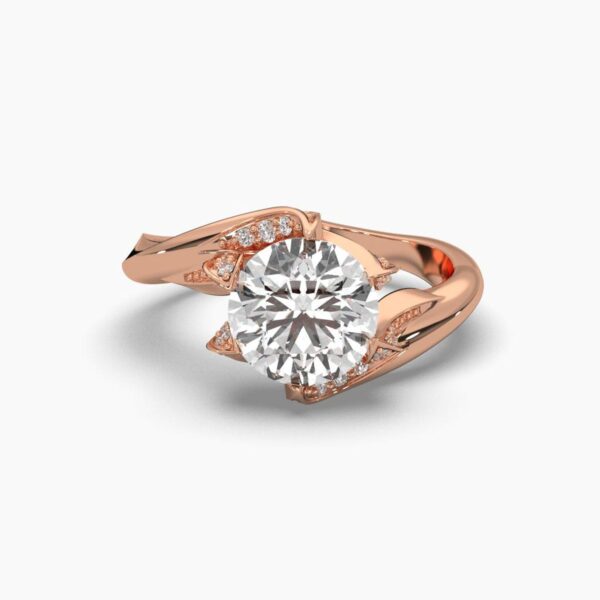 Round Solitaire Diamond Ring Made In 18 / 14 / 10 KT Gold Embellished With Certified Lab Diamonds For The Wedding And Anniversary Gift