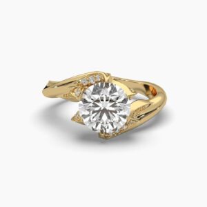 Round Solitaire Diamond Ring Made In 18 / 14 / 10 KT Gold Embellished With Certified Lab Diamonds For The Wedding And Anniversary Gift