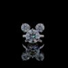 Iced Out Cartoon Shape Three Stone Ring Made in 18/14 /10 KT Gold Studded With Shinny Moissanite Diamond For Anniversary And Birthday Gift