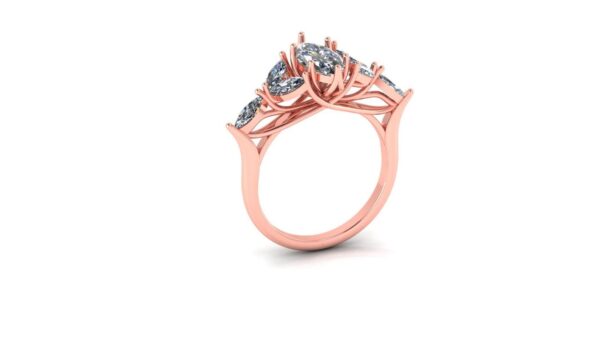 Beautiful Marquise Wedding Ring Made In 18 / 14 / 10 KT Gold Embellished With Certified Lab Diamonds For The Wedding And Anniversary Gift