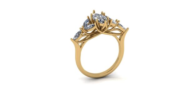 Beautiful Marquise Wedding Ring Made In 18 / 14 / 10 KT Gold Embellished With Certified Lab Diamonds For The Wedding And Anniversary Gift
