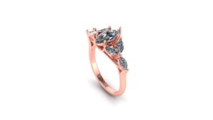 Beautiful Marquise Wedding Ring Made In 18 / 14 / 10 KT Gold Embellished With Certified Lab Diamonds For The Wedding And Anniversary Gift
