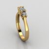 Three Stone Round Diamond Ring Made In 18/ 14 / 10 KT Gold Embellished With Certified Lab Diamonds For The Wedding And Anniversary Gift
