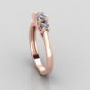 Three Stone Round Diamond Ring Made In 18/ 14 / 10 KT Gold Embellished With Certified Lab Diamonds For The Wedding And Anniversary Gift