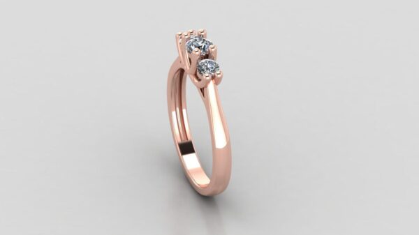 Three Stone Round Diamond Ring Made In 18/ 14 / 10 KT Gold Embellished With Certified Lab Diamonds For The Wedding And Anniversary Gift