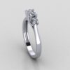 Three Stone Round Diamond Ring Made In 18/ 14 / 10 KT Gold Embellished With Certified Lab Diamonds For The Wedding And Anniversary Gift