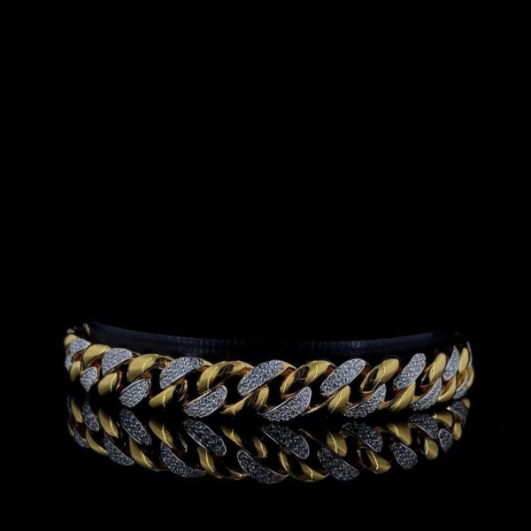 Unisex Iced Out Cuban Link Bracelet Made In 925 Sterling Silver Embellished With Shinny Moissanite Diamond For Birthday And Anniversary Gift