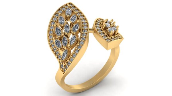Beautiful Wedding Diamond Ring Made In 18 / 14 / 10 KT Gold Embellished With Certified Lab Diamonds For The Wedding And Anniversary Gift