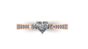 Heart Solitaire Diamond Ring Made In 18 / 14 / 10 KT Gold Studded With Certified Lab Diamonds For The Wedding And Anniversary Gift For Her