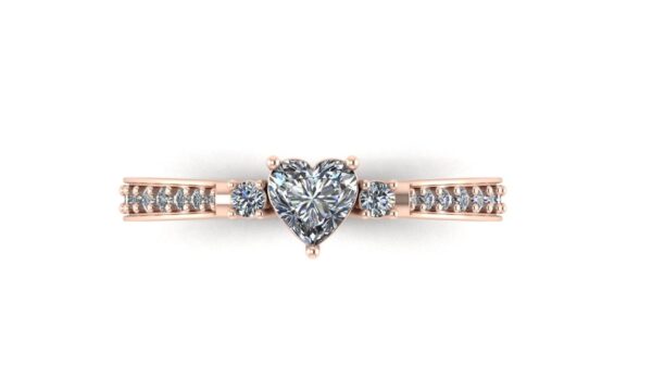 Heart Solitaire Diamond Ring Made In 18 / 14 / 10 KT Gold Studded With Certified Lab Diamonds For The Wedding And Anniversary Gift For Her