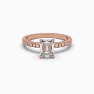 Beautiful Solitaire Emerald Ring Made In 1 8/14/10 KT Gold Embellished With Shinny Moissanite Diamonds For The Wedding And Anniversary Gift