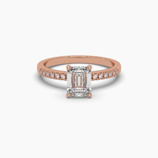 Beautiful Solitaire Emerald Ring Made In 1 8/14/10 KT Gold Embellished With Shinny Moissanite Diamonds For The Wedding And Anniversary Gift