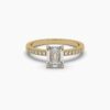 Beautiful Solitaire Emerald Ring Made In 1 8/14/10 KT Gold Embellished With Shinny Moissanite Diamonds For The Wedding And Anniversary Gift