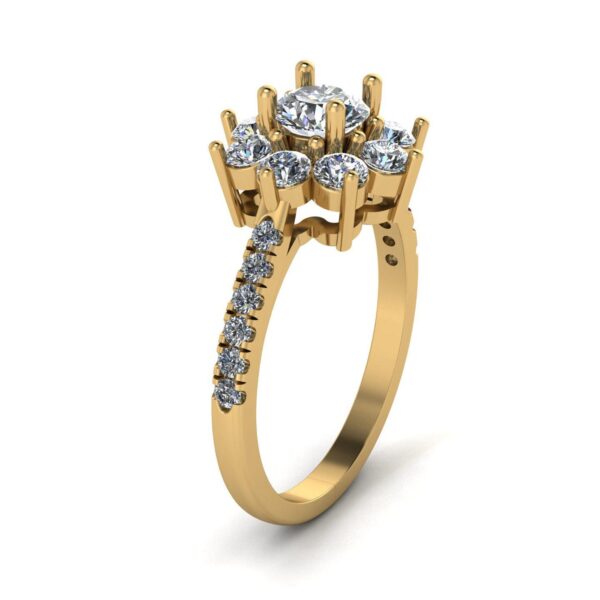 Elegance Round Diamond Ring Made In 18 / 14 / 10 KT Gold Embellished With Certified Lab Diamond For The Wedding And Anniversary Gift For Her
