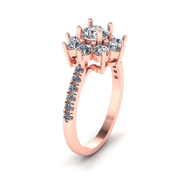 Elegance Round Diamond Ring Made In 18 / 14 / 10 KT Gold Embellished With Certified Lab Diamond For The Wedding And Anniversary Gift For Her