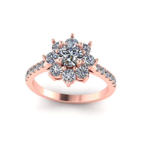 Elegance Round Diamond Ring Made In 18 / 14 / 10 KT Gold Embellished With Certified Lab Diamond For The Wedding And Anniversary Gift For Her