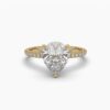 Pear Solitaire Beautiful Ring Made In 18 / 14 / 10 KT Gold Studded With Certified Lab Diamonds For The Wedding And Anniversary Gift For Her