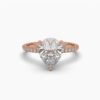 Pear Solitaire Beautiful Ring Made In 18 / 14 / 10 KT Gold Studded With Certified Lab Diamonds For The Wedding And Anniversary Gift For Her