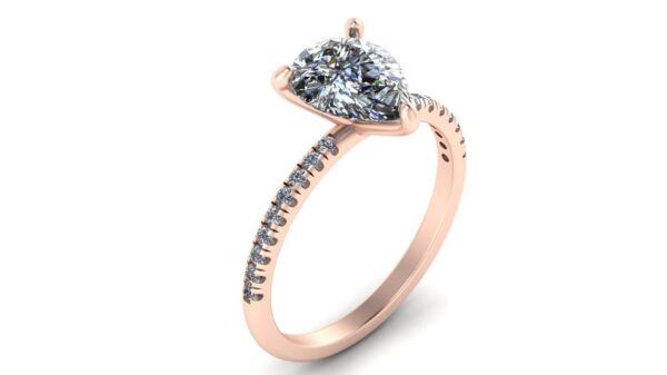 Pear Solitaire Beautiful Ring Made In 18 / 14 / 10 KT Gold Studded With Certified Lab Diamonds For The Wedding And Anniversary Gift For Her