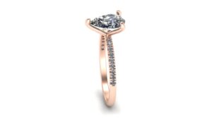 Pear Solitaire Beautiful Ring Made In 18 / 14 / 10 KT Gold Studded With Certified Lab Diamonds For The Wedding And Anniversary Gift For Her