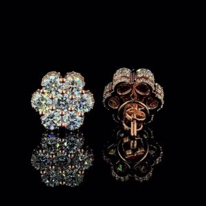 Beautiful Round Diamond Earring Made In 18 / 14 / 10 KT Gold Embellished With Certified Lab Diamonds For The Wedding And Anniversary Gift