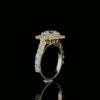 Iced Out Round Diamond Ring Made In 18 / 14 / 10 KT Gold Embellished With Shinny Moissanite Diamonds For The Wedding And Anniversary Gift