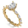 Beautiful Oval & Marquise Diamond Ring Made In 18/14/10 KT Gold Embellished With Certified Lab Diamonds For The Wedding And Anniversary Gift