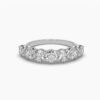 Seven Stone Round Diamond Ring Made In 18 / 14 / 10 KT Gold Embellished With Shinny Moissanite Diamonds For The Wedding And Anniversary Gift
