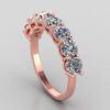 Seven Stone Round Diamond Ring Made In 18 / 14 / 10 KT Gold Embellished With Shinny Moissanite Diamonds For The Wedding And Anniversary Gift