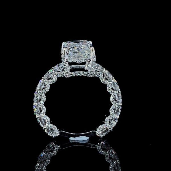 Beautiful Emerald & Round Diamonds Ring Made In 18/14/10 KT Gold Embellished With Certified Lab Diamond For The Wedding And Anniversary Gift
